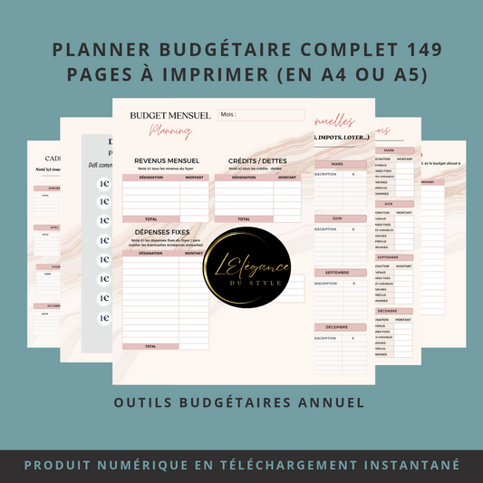 Planner Budgétaire  complet 149 pages